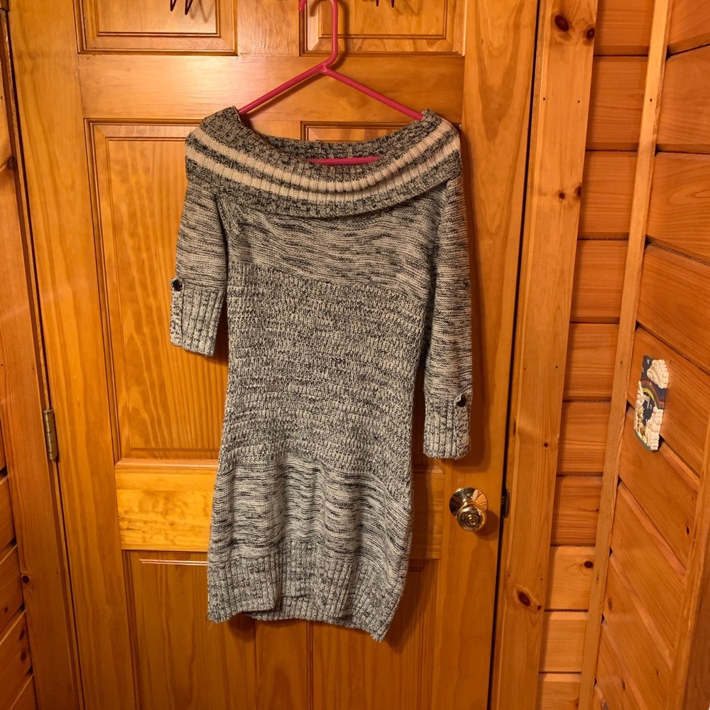 off shoulder sweater dress